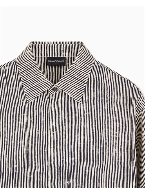 Comfort fit shirt in lyocell blend with all-over print Emporio Armani | EM004178 AF14214.F1183